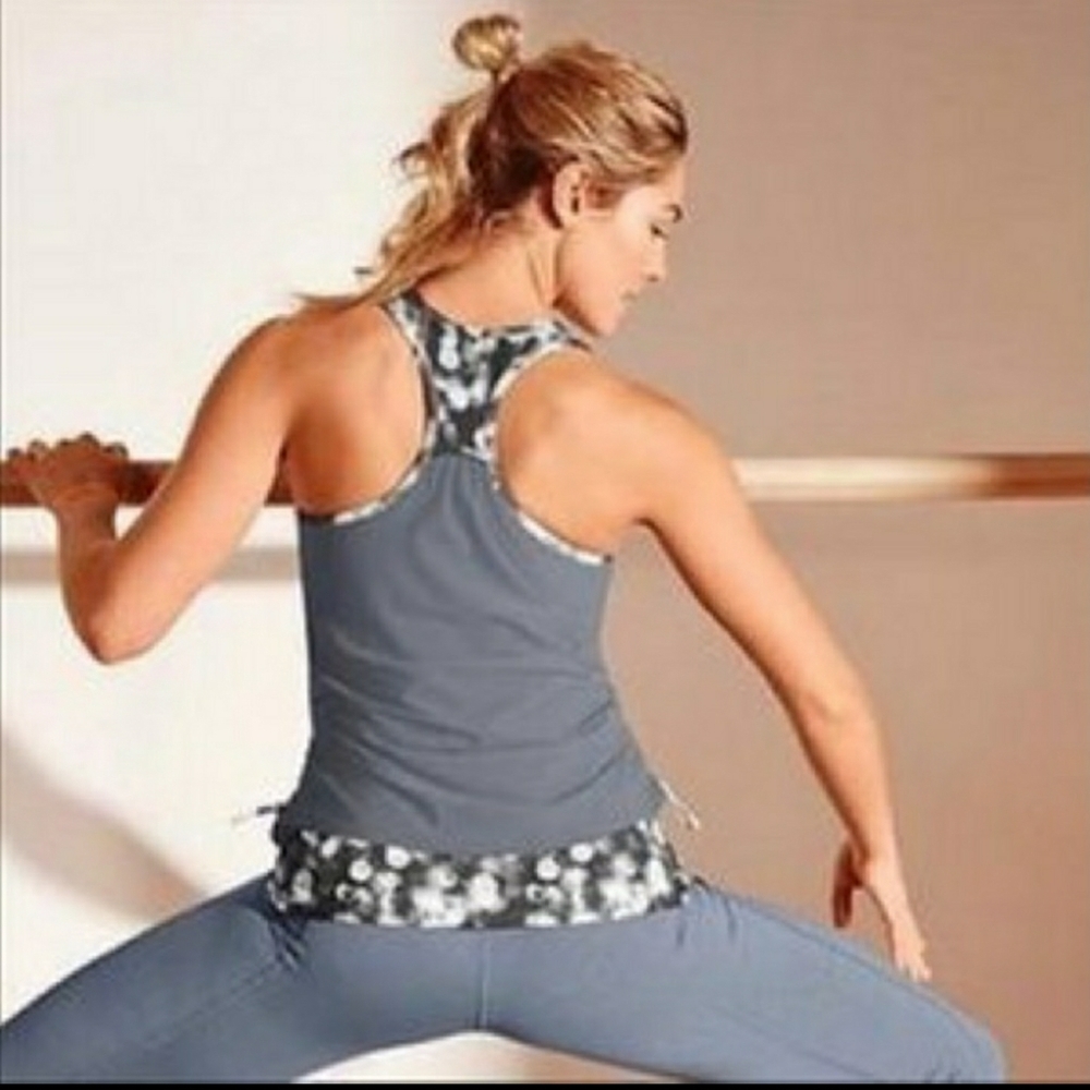 Athleta Royal Pigeon Racerback Gray Tank Size XS